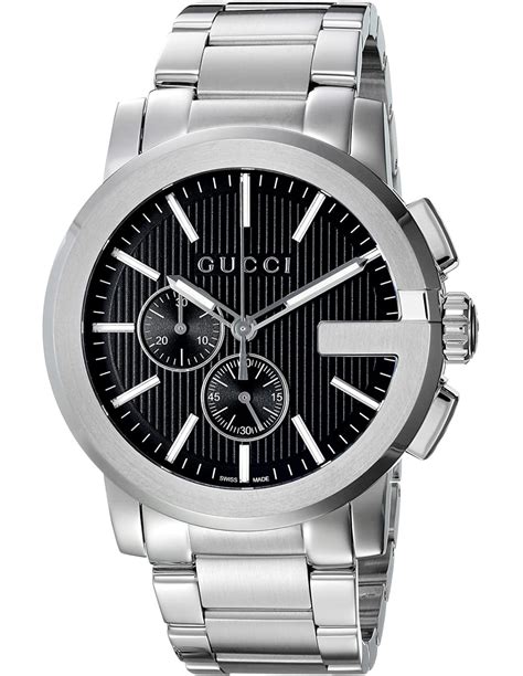 gucci men's ya101204 'g-chrono' stainless steel watch silver